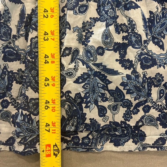 💙NWT Chelsea & Theodore Blue & White Paisley Print Tiered Maxi Dress Size XL🤍 - Picture 14 of 14